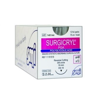 Surgicryl PGA 3-0 24mm 75cm Sutures Violet - Box/12