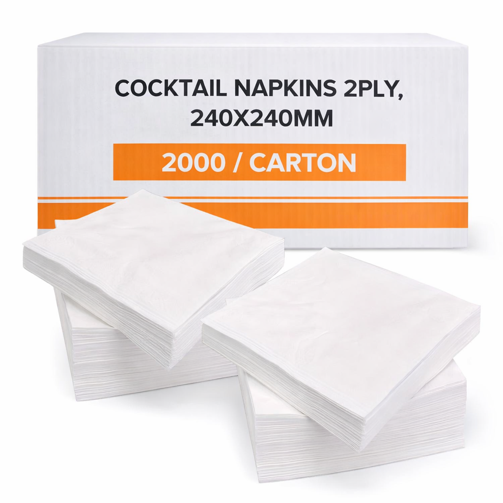 Cocktail Napkins 2ply, 240x240mm - 2000/ Carton